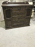 Комод дерев'яний із кованними деталями на замовлення під старовину темний, фото 2