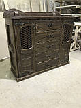 Комод дерев'яний із кованними деталями на замовлення під старовину темний, фото 6