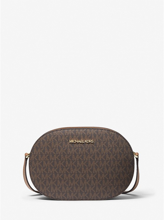 Michael Kors Jet Set Travel Medium Logo Crossbody Bag Brown