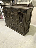 Комод дерев'яний із кованними деталями на замовлення під старовину темний, фото 5