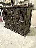 Комод дерев'яний із кованними деталями на замовлення під старовину темний, фото 4