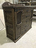 Комод дерев'яний із кованними деталями на замовлення під старовину темний, фото 3