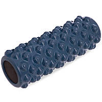 Массажный ролик для рук и ног роллер Grid Bubble Roller Zelart My Fit 36x14 см FI-5714 Navy Blue