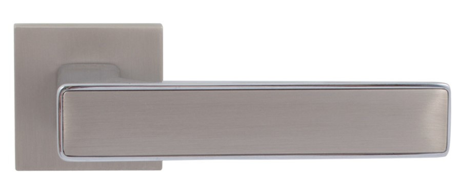 Дверная ручка RDA Line (розетта 6мм) xром/брашированный матовый никель (Китай) - фото 1 - id-p1426878908