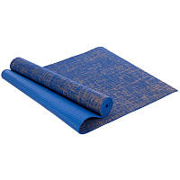 Коврик для фитнеса и йоги джутовый каучуковый Zelart My Fit 2441 2x-слойный 6мм Blue