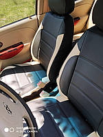 Чехлы на сиденья Форд Фокус 3 (Ford Focus 3) модельные MAX-L из экокожи Черно-бежевый