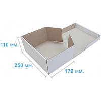 Коробка картонная самосборная 250 * 170 * 110 белая, коробка для почты, транспортировочная коробка