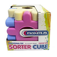 Сортер куб для принцессы, размер 13 см, яркие цвета, прочный пластик, оригинал