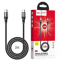 Кабель для зарядки і синхронізації Hoco X50 Type C - Type C | 2 м | 5A, 100W | чорний