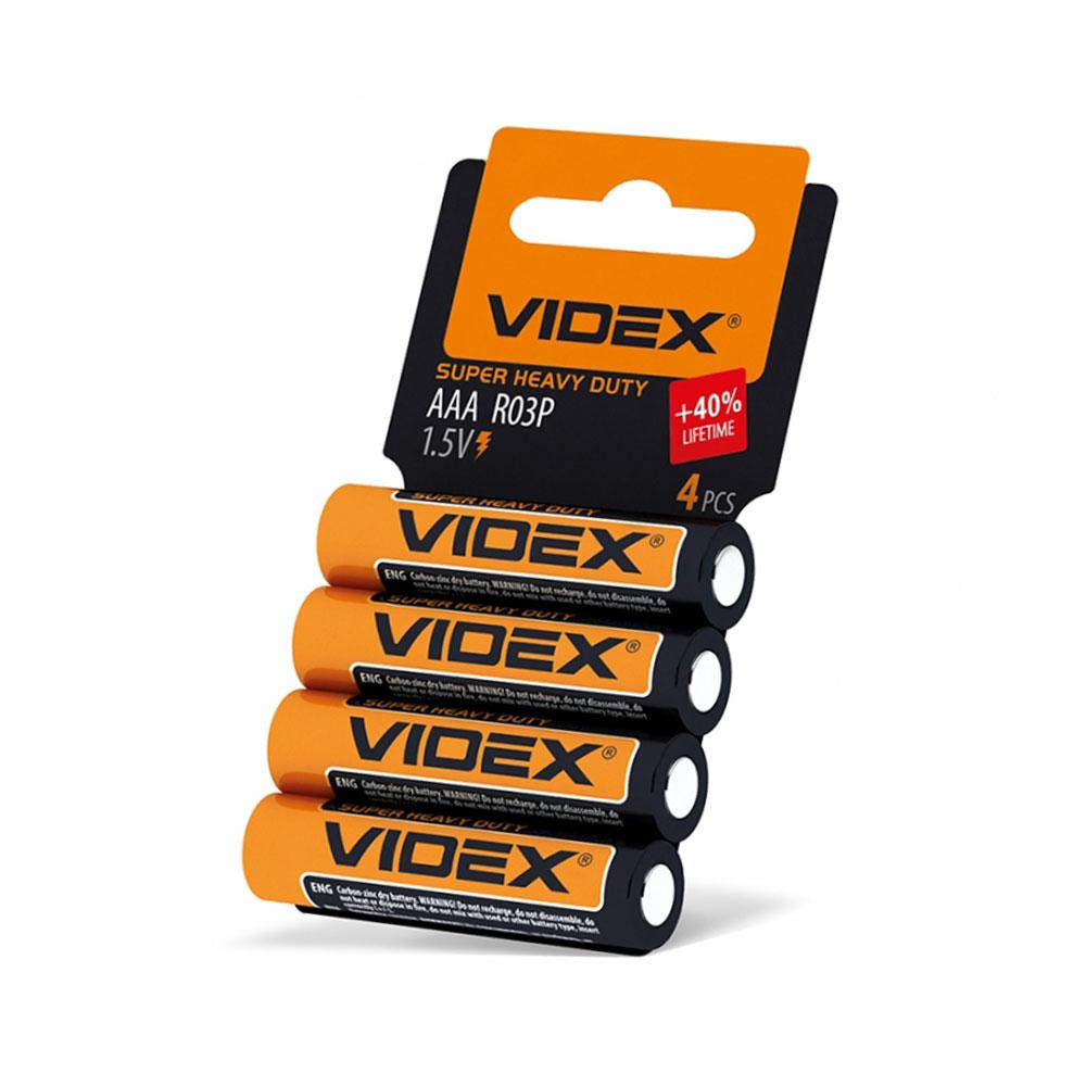 Батарейки AAA (R03) Videx Heavy Duty Zinc (4шт.)