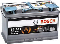 Акумулятор автомобільний Bosch 6СТ-80 S5A AGM (S5A 110)