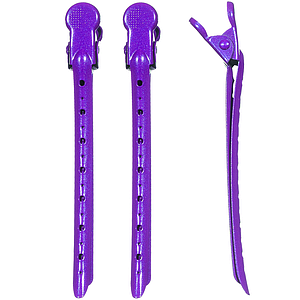 Зажим для волосся Salon Professional, набір 3 шт. метал фіолет