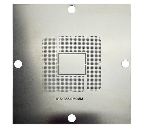 Трафарет BGA прямого нагріву IGA 1366 (0.60 mm) 90 x 90 mm, фото 1