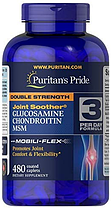 Для хрящів і зв'язок Puritan's Pride Double Strength Glucosamine, Chondroitin MSM Joint Soother 480 таб, фото 2