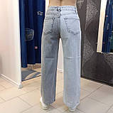 Джинси кюлоти короткі широкі різного кольру штанини 28 сіро-голубі, фото 3