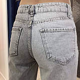 Джинси кюлоти короткі широкі різного кольру штанини 28 сіро-голубі, фото 4