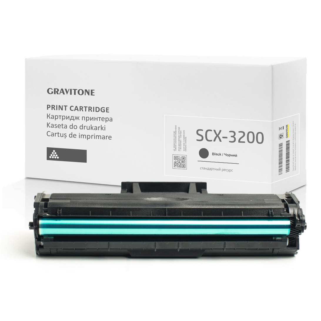 Картридж Samsung SCX-3200 сумісний, чорний, 1.500 стор., аналог від Gravitone, фото 1