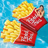 Надувний пліт матрац intex КАРТОПЛЯ ФРІ 175x132 см пляжний для басейну і плавання 58775, фото 2