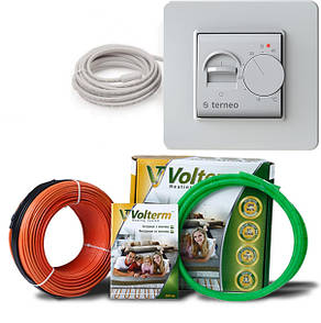 Тепла підлога (комплект) кабель Volterm HR18 210 Вт (1,2-1,5 м2) і регулятор Terneo mex
