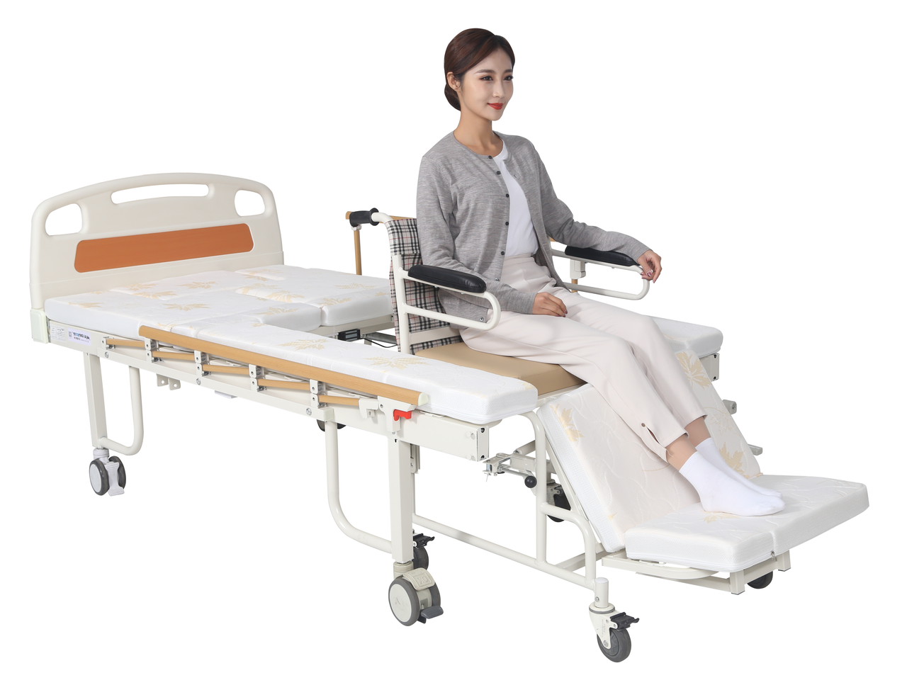 Медичне функціональне ліжко MIRID W03. Ліжко з вбудованим кріслом. Ліжко для реабілітації.