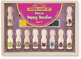Набір штампів "День народження" (Wooden Stamp Set - Deluxe Happy Handles, 10 шт.) ТМ Melіssa & Doug MD12306