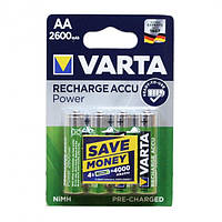 Аккумуляторы пальчик Varta AA (HR6) 2600 mAh NiMh 1.2V, 4шт