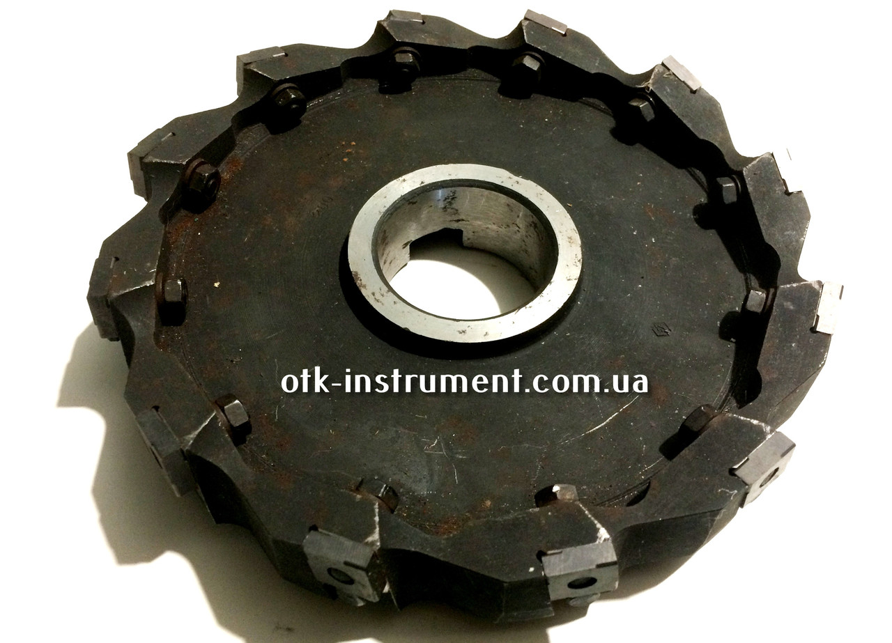 Фрезерна швидкісна головка 200 мм із механічним кріпленням 4-гранних пластин. СРСР, фото 1
