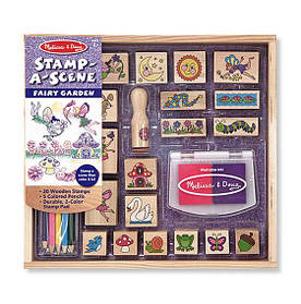 Набір штампів "Феї" для дівчаток з 4 років /Stamp-a-Scene - Fairy Garden (20 дерев'яних печаток) ТМ Melіssa &