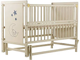 Молочне ліжечко з малюнком маятник відкидний борт 120*60