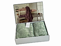 Набор полотенец Maison D'or Sanda Jacquard Sage махровые 50-100 см,85-150 см оливковые