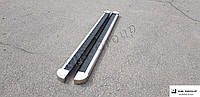 Пороги боковые труба с листом серия "ELIT" Ssang Yong Korado C (10+) D42 Silver-black-inside