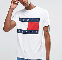 Футболка TOMMY Hilfiger JEANS мужская белая, серая, красная Спортивная футболка х\б принт Томми Джинс Хилфигер