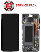 Дисплей + сенсор Samsung G973 Galaxy S10 с Чёрной рамкой Оригинал 100% SERVICE PACK GH82-18850A