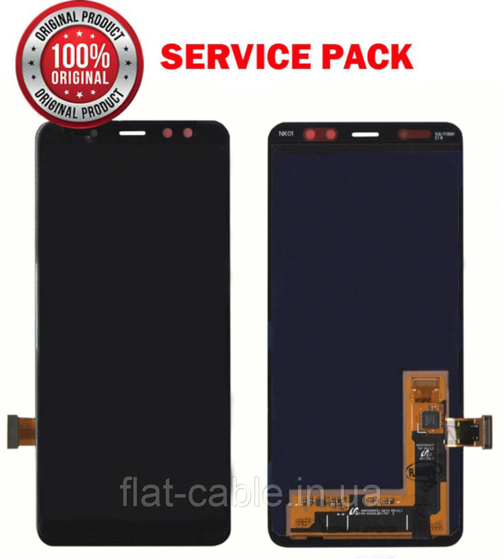 Дисплей + сенсор Samsung A530 (A8 2018) чорний Оригінал 100% SERVICE PACK GH97-21406A