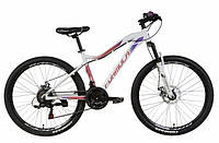 Горный женский велосипед FORMULA MYSTIQUE AL 1.0 AM DD 26"(бело-фиолетовый с малиновым)