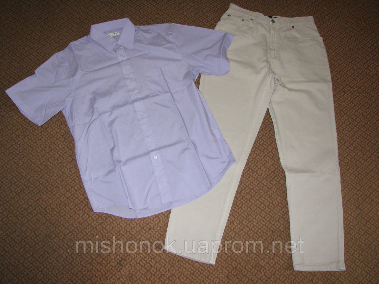 Светло-серые джинсы летние мужские, DP denim чинос р.44-46 - фото 4 - id-p537635347