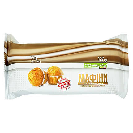 Мафіни з ванільно-вершковою начинкою без цукрку Power Pro 70 г, фото 1