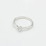 Срібна каблучка з фіанітом Ідеальні грані, фото 2