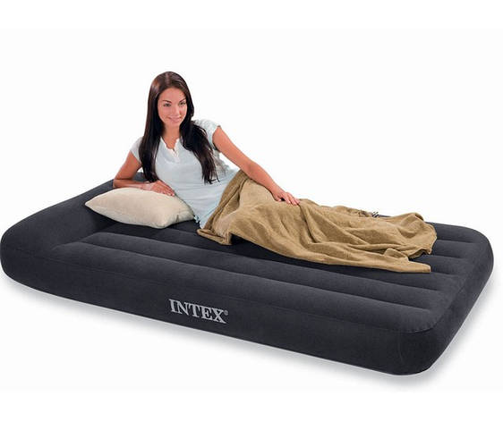 Односпальний надувний матрац Intex 66779 (191x99x30 див.) вбудований електронасос, фото 1