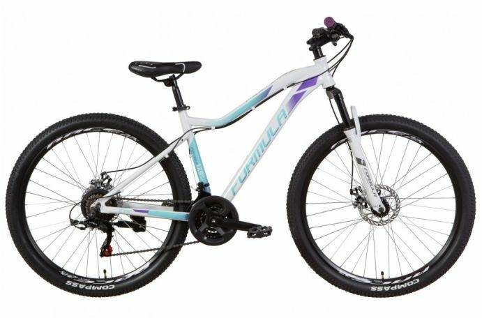 Жіночий велосипед гірський FORMULA MYSTIQUE AL 1.0 AM DD 27.5"(біло-бірюзовий з фіолетовим)