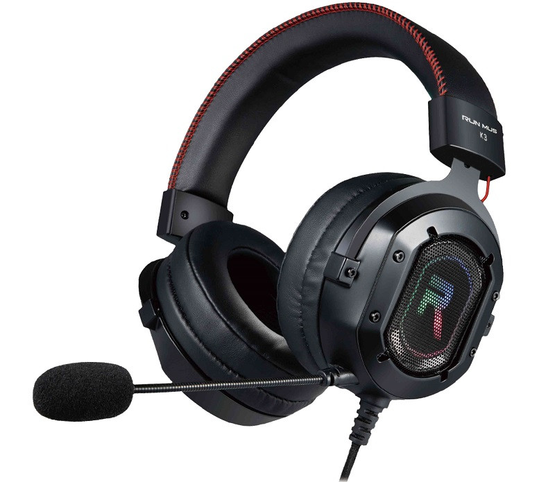 Навушники для гри RUN MUS RGB LED K3, чорні., фото 1