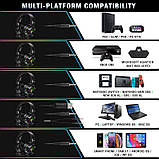 Навушники для гри RUN MUS RGB LED K3, чорні., фото 6