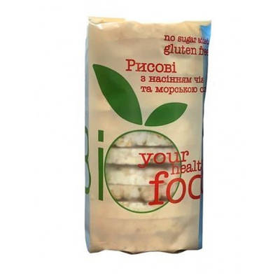Рисові хлібці з насінням чіа та морською сіллю, 100г BiFood