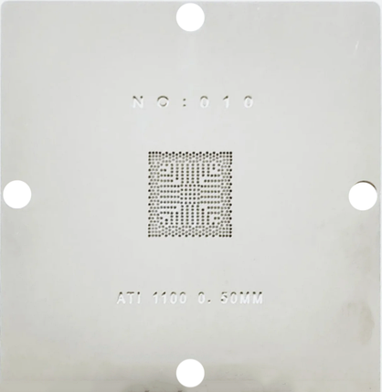 Трафарет BGA прямого нагріву ATI 1100 (0.50 mm) 90 x 90 mm, фото 1
