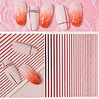 Гибкая лента на липкой основе (самоклейка) She Nail для дизайна ногтей Красный
