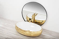 Умивальник (раковина) REA MELANIA GOLD WHITE накладний *, фото 6
