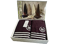 Набор полотенец Maison D'or Delon Purple махровые 30-50 см,50-100 см,70-140 см сливовый