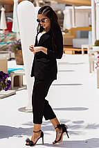 Костюм жіночий літній лляний жакет та штани, фото 2