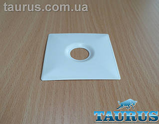 Квадратний білий плоский н/ж фланець Cube White 74x74 мм, висота 3 мм, під внутрішній розмір 1/2" d20 мм