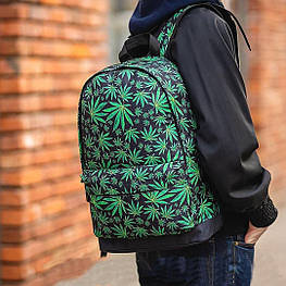 Молодіжний рюкзак з принтом Коноплі, Cannabis. Для подорожей, тренувань, навчання